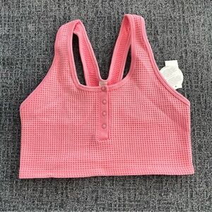 NWT Women’s Pink Waffle Knit Tank Bralette